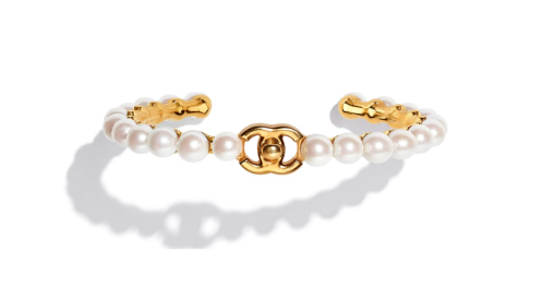 Chanel 綴仿珍珠金屬手鐲 $4,900