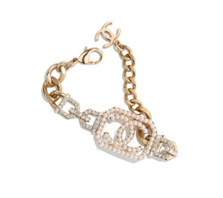 Chanel 綴仿珍珠、晶石金屬手鍊 $6,200