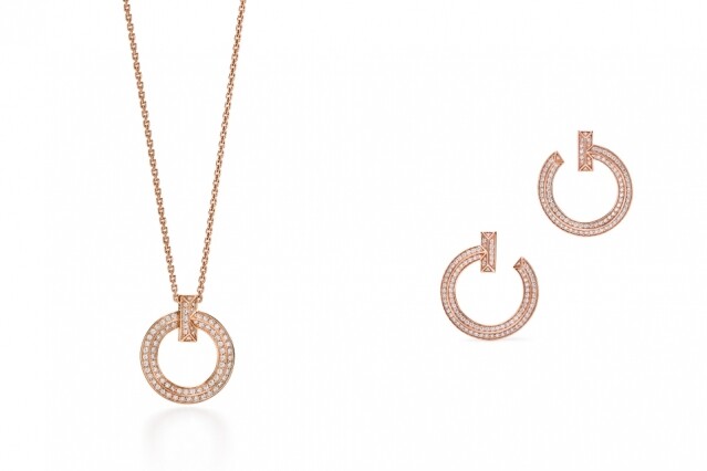 Tiffany T1系列18k 黃金全密鑲鑽石項鏈及耳環 $55,000 / $60,000