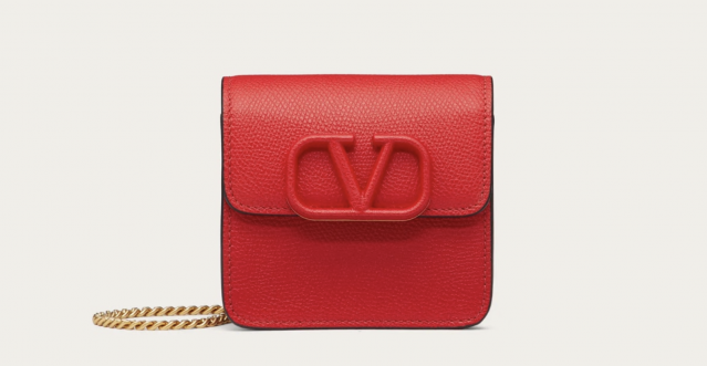 Valentino compact vsling grainy 鏈帶銀包 ＄6,900