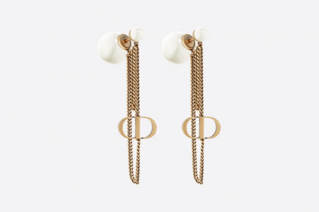 2021 Dior 耳環推薦 16：DIOR TRIBALES 金屬鏈帶耳環 $3,900