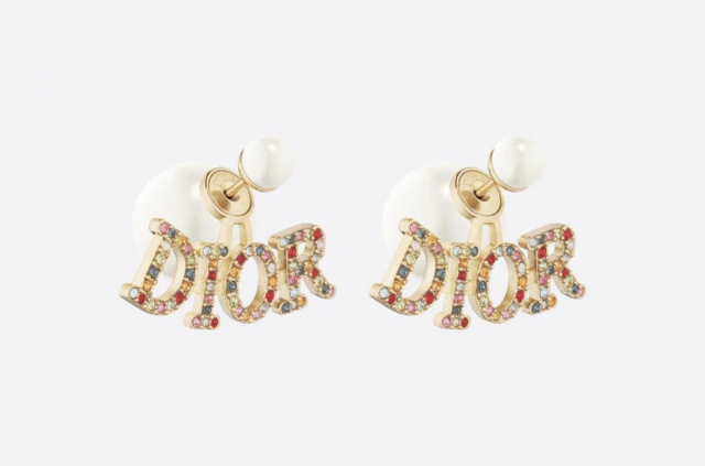 2021 Dior 耳環推薦 5：DIOR TRIBALES 白色樹脂珠和多色水晶耳環 $5,700