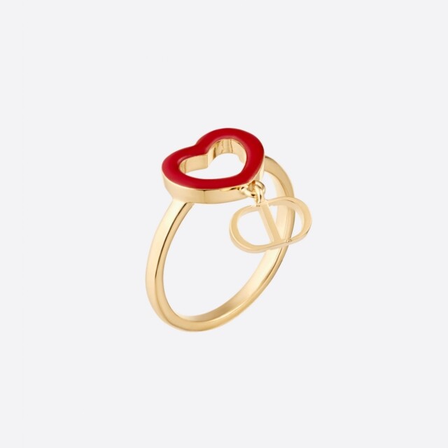DIORAMOUR 紅色釉漆金屬戒指 $3,300