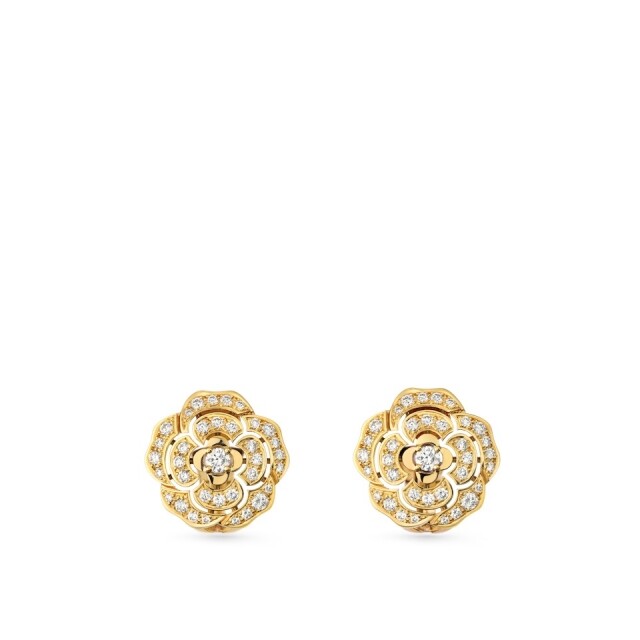 Chanel Bouton de Camelia 系列鑽石耳環