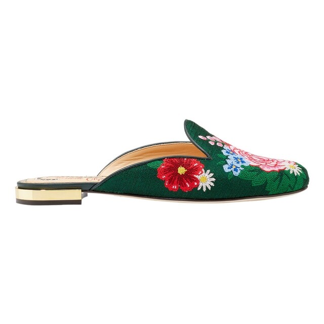 Charlotte Olympia 綠色刺繡圖案 Mule Shoes ( MarthaLouisa.com ) Charlotte Olympia 綠色刺繡圖案 Mule Shoes ( MarthaLouisa.com )