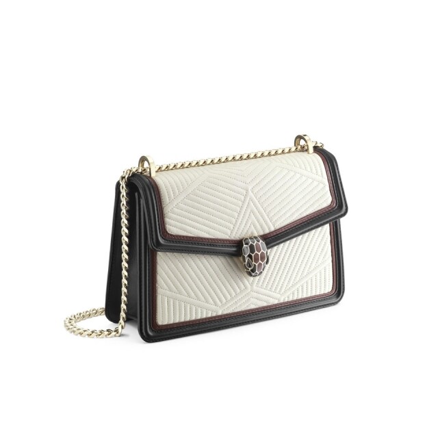 BVLGARI 米色拼黑色 Serpenti 手袋 BVLGARI 米色拼黑色 Serpenti 手袋