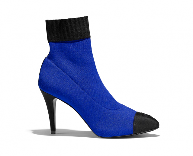 Chanel 彩藍色高跟襪靴