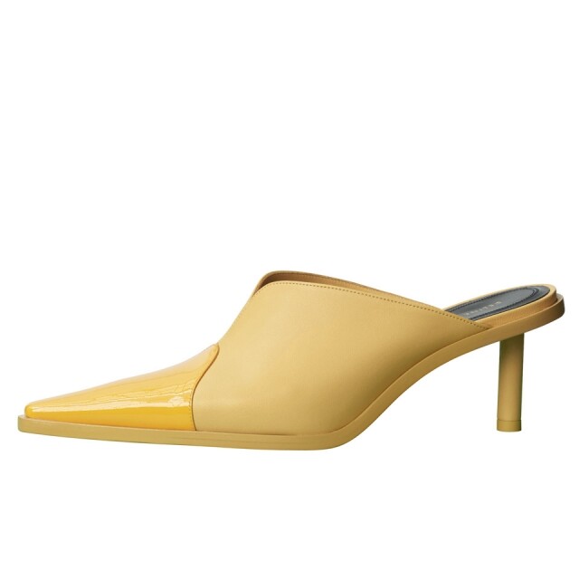 Celine 黃色尖頭穆勒鞋
