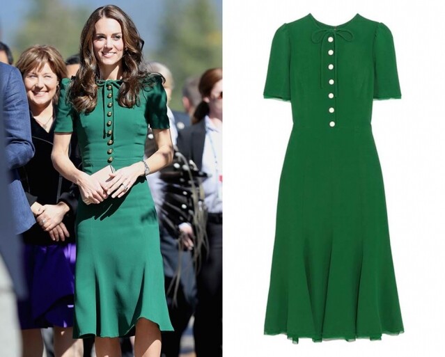 凱特穿著這一身 的裙子出席加拿大的活動，當時的售價更高達 2,675 美元，後來品牌以 ‘Middleton’ 命名這條裙子。可惜的是，這條長裙已經停售了，大家只好欣賞凱特穿著時的優雅高貴。