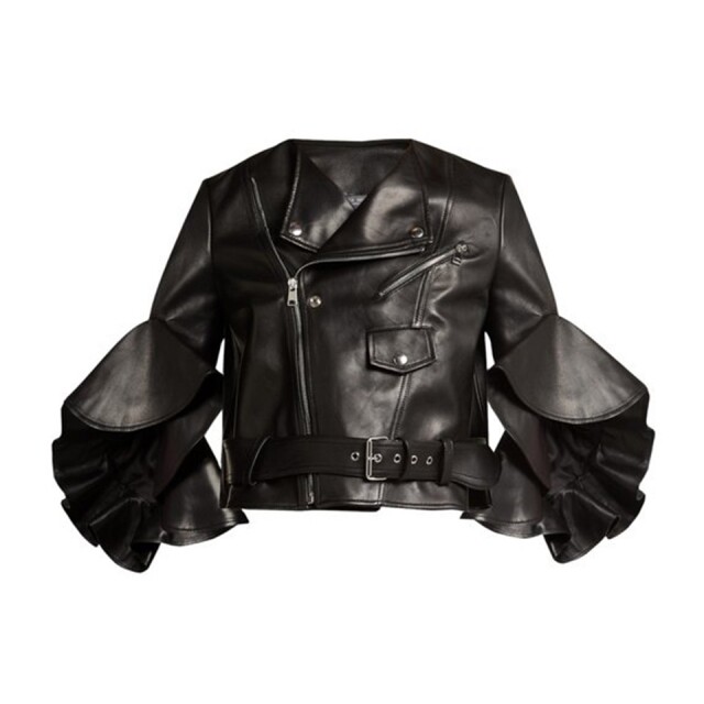 Alexander McQueen 黑色皮革短身 Biker Jacket $41,000 @ Matchesfashion