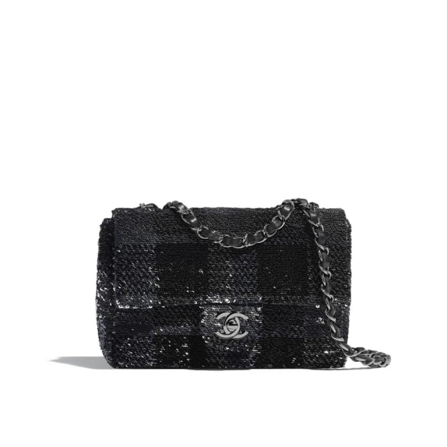 2019 Chanel 手袋推薦 10: Chanel 黑色珠片 Flap bag