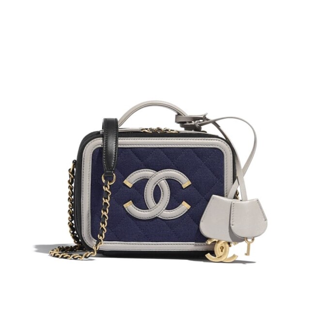 2019 Chanel 手袋推薦 17: Chanel 藍色拼白色 Vanity Case