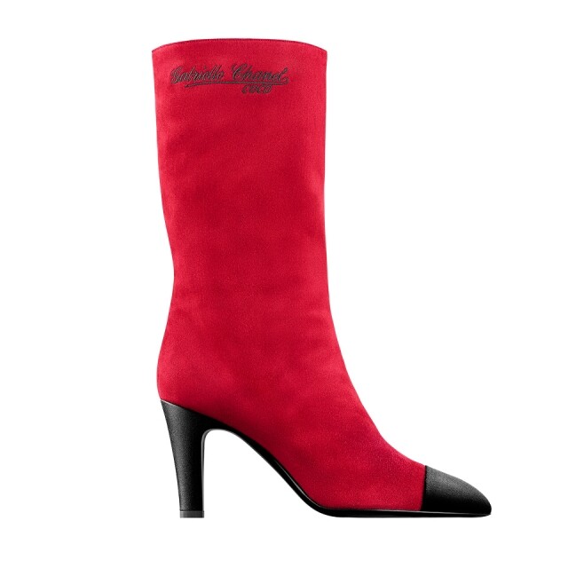 Chanel 紅黑色 two-tone 短靴