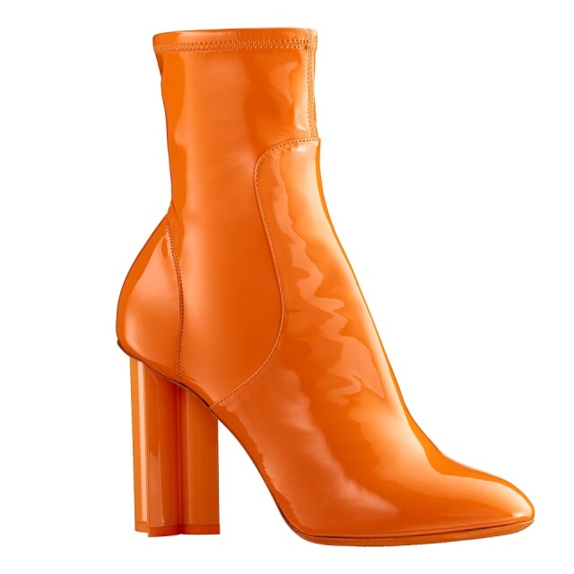 Louis Vuitton 橙色漆皮短靴