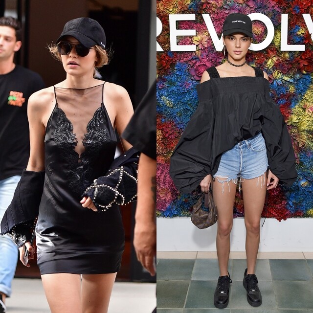 女人味造型 透視的 lace 連身裙或是 off shoulder 上衣一樣可以跟 cap 帽配襯,Gigi Hadid 及 Kendall Jenner 便是一好例子。 女人味造型 透視的 lace 連身裙或是 off shoulder 上衣一樣可以跟 cap 帽配襯,Gigi Hadid 及 Kendall Jenner 便是一好例子。
