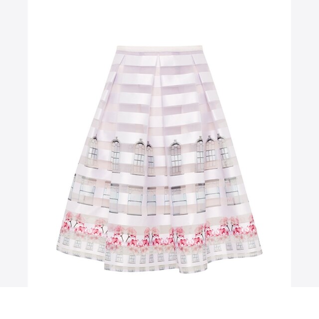 Ted Baker 粉紅色圖案中長裙