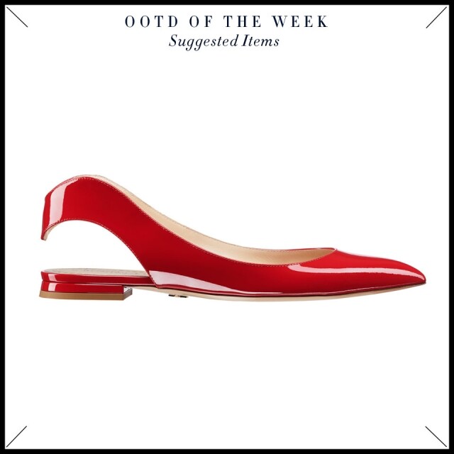 Dior紅色漆皮平底鞋