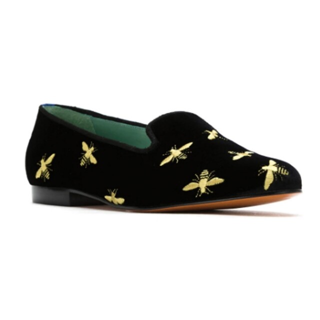 Blue Bird Shoes 蜜蜂刺繡圖案平底鞋 $818 @farfetch.com