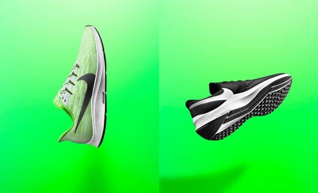 全新的 Nike Air Zoom Pegasus 36 跑鞋採用充滿活力的以螢光綠作主色