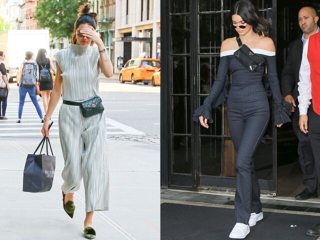 各大品牌都相繼以腰包作重點設計，Kendall Jenner 亦常以腰包配襯日常造型