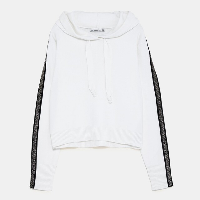 Zara 閃亮條紋針織連帽衛衣 $359 Zara 閃亮條紋針織連帽衛衣 $359