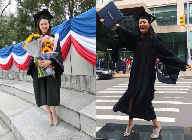 高學歷港姐朱千雪和陳法拉的畢業袍穿法