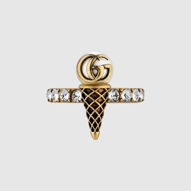 Gucci 首飾推薦：水晶雪糕戒指 $2,400