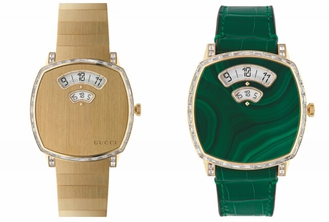 Gucci Grip 手錶，最大特色是採用珍貴材質打造而成