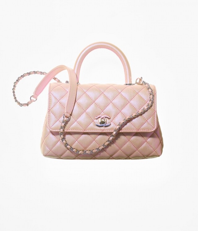 Chanel 幻彩小牛皮粉紅色手挽垂蓋手袋 $63,600