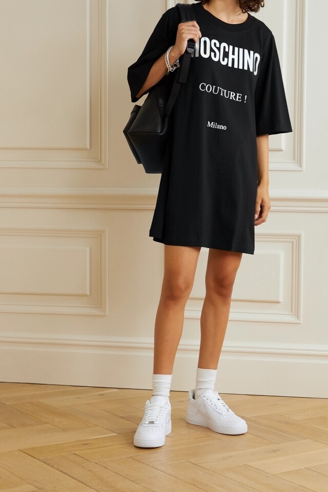 MOSCHINO Printed cotton-jersey mini dress MOSCHINO Printed cotton-jersey mini dress