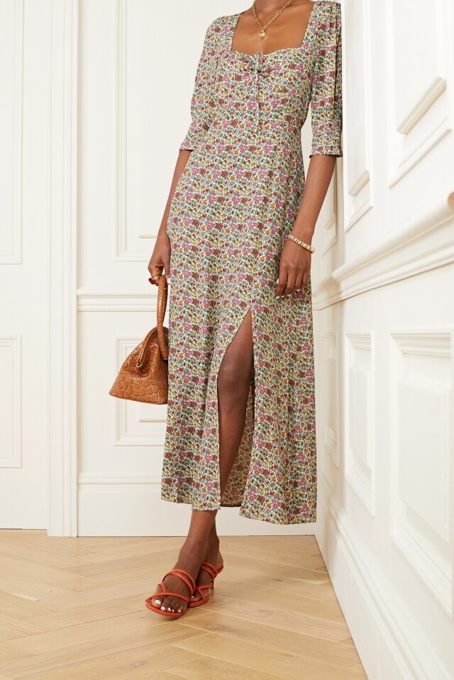 RIXO Naomi floral-print georgette midi dress