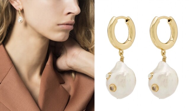 單粒珍珠或晶石的耳環款式，是見工衣著的 best match