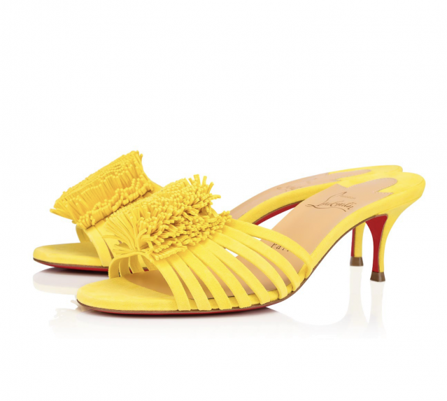 Christian Louboutin 黃色搭帶矮跟涼鞋 Christian Louboutin 黃色搭帶矮跟涼鞋