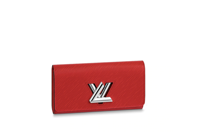 2021 名牌長銀包推薦 6：Louis Vuitton Twist 紅色皮革綴銀扣長銀包