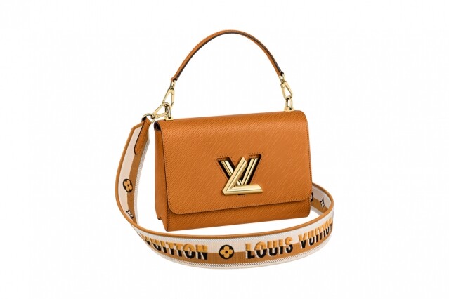 Twist 手袋在肩帶上綴上 Louis Vuitton monogram 花卉圖案。
