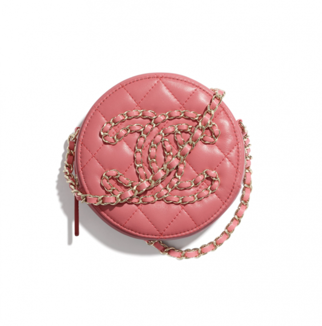 Chanel 粉紅色圓形迷你手袋