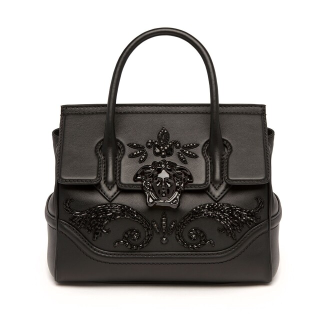 Versace 黑色綴閃石 Palazzo Empire 系列手袋