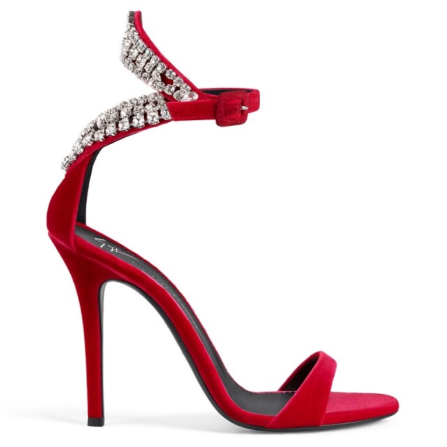 Giuseppe Zanotti 紅色閃石高跟涼鞋