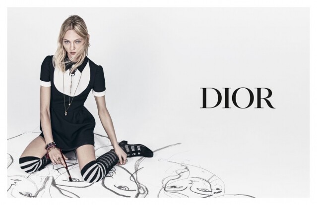 Dior 在 2018 春夏系列的全新廣告和藝術家 Sasha Pivovarova 合作