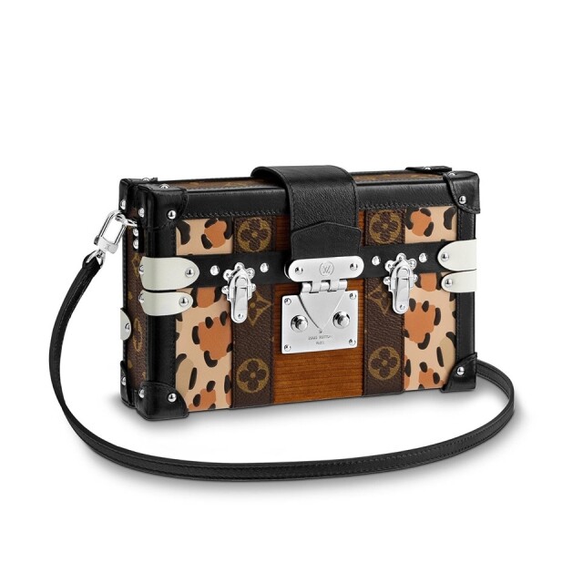 Louis Vuitton 豹紋圖案 Petite Malle 盒型手挽袋