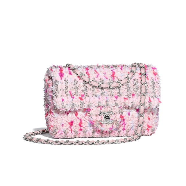 Chanel 2018 春夏系列粉紅色 Tweed Classic Flap 系列手袋