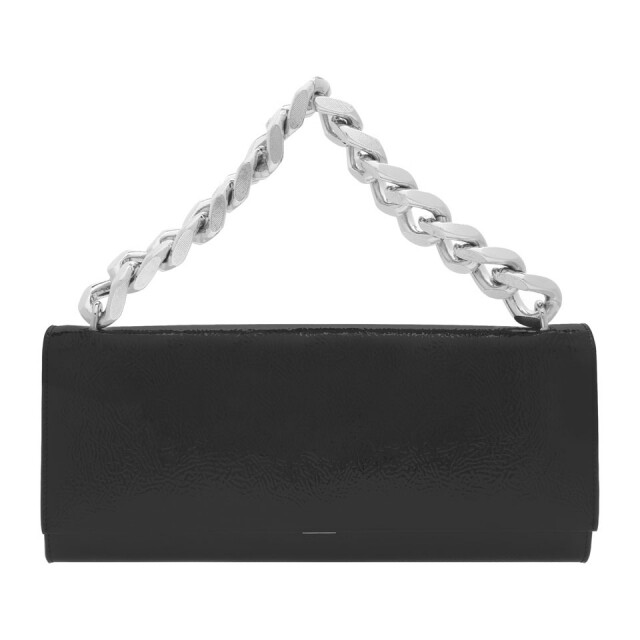 Charles & Keith 黑色綴金屬鏈手提包