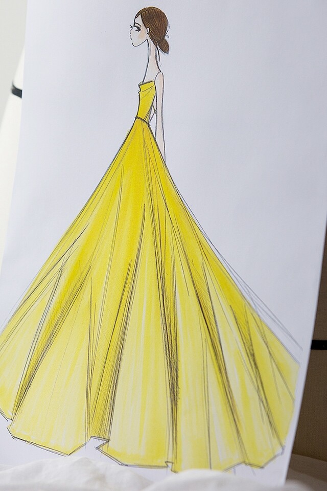 Dior 金黃色高訂晚裝