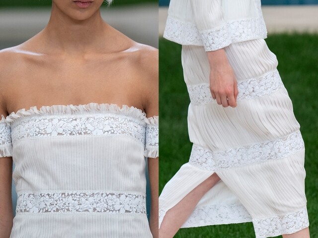 Chanel 2019 高級訂造服第 39 個造型，工整而細緻的褶便是由 Lognon 褶飾坊所供應的。