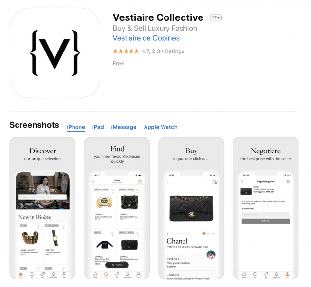Vestiaire Collective app Vestiaire Collective app