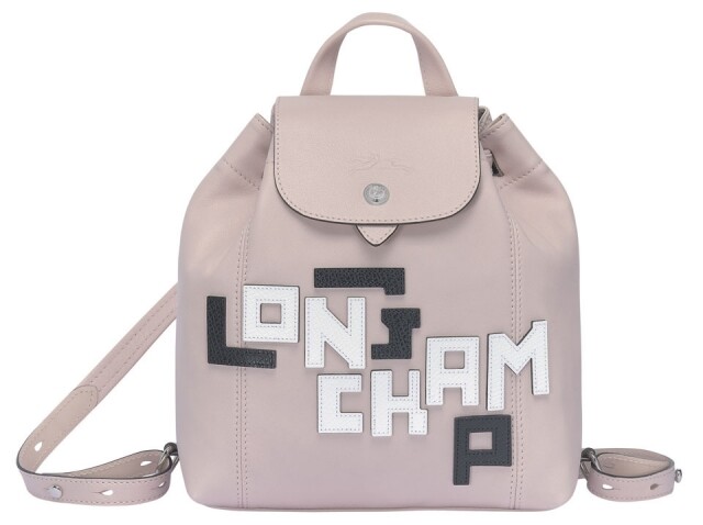 Longchamp 粉紅色圖案背囊