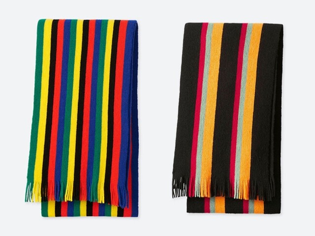 彩色間條可算是 J.W. Anderson 的簽名式設計，頸巾都用上間條設計。