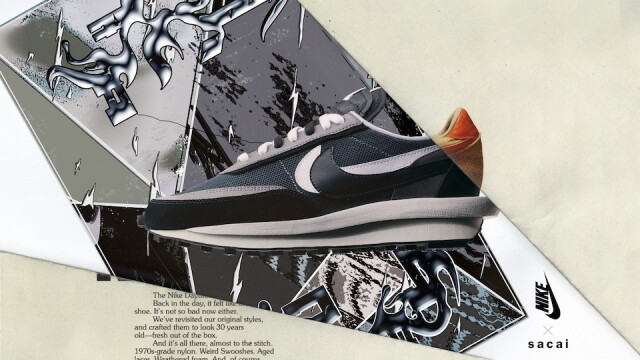 黑白配色的 Nike x sacai LDWaffle 波鞋