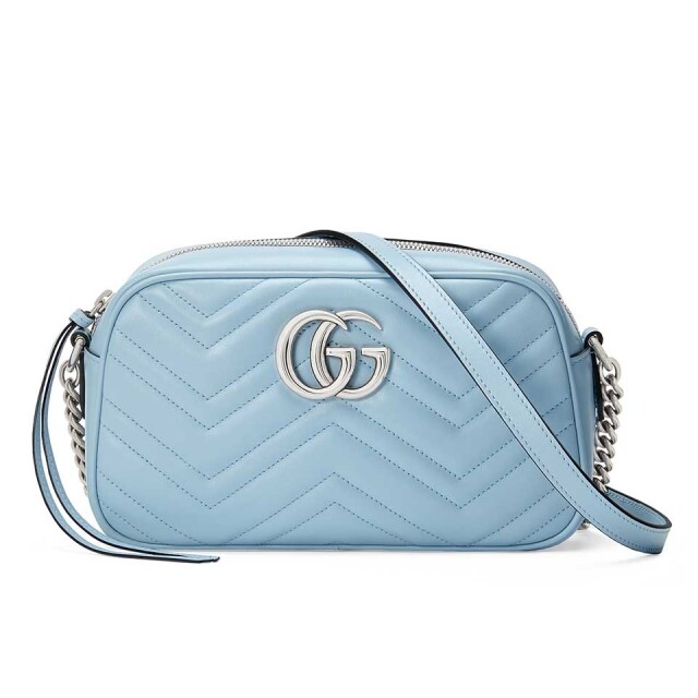 Gucci GG Marmont 2.0 粉藍色相機袋