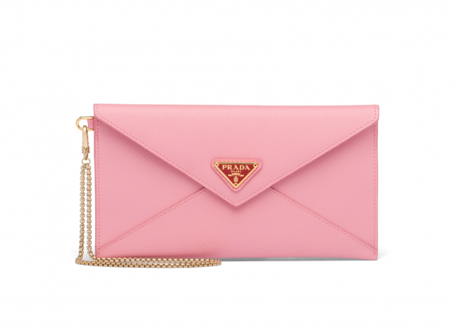 Prada 粉紅色 Saffiano 皮革手提包配鏈條 $3,850